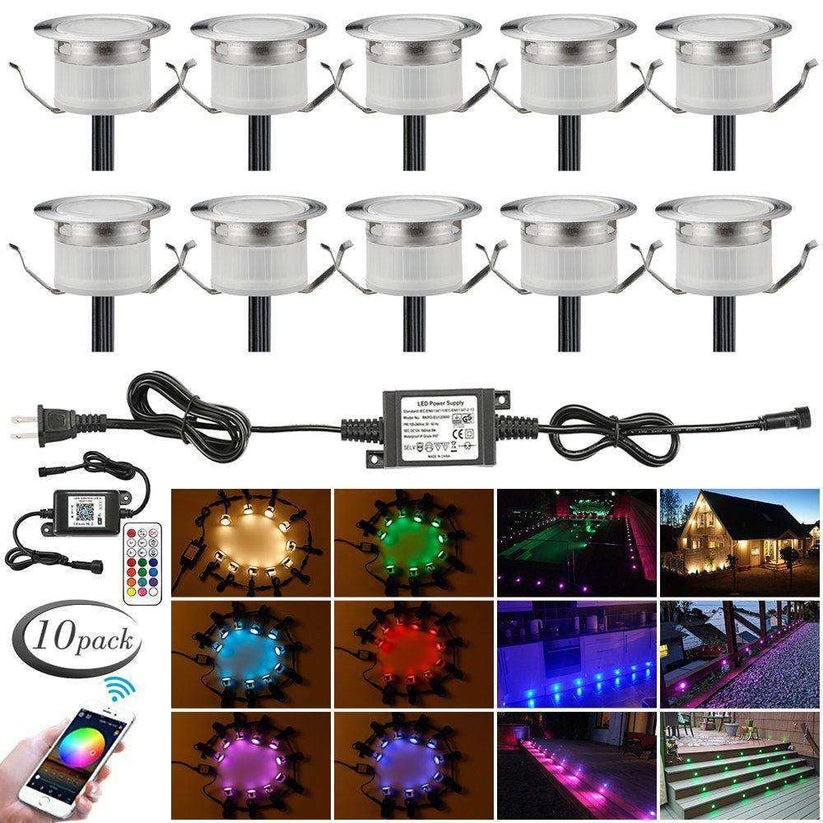 Φ0.94" Mount Hole Size LED Deck Lights with Adhesive Tape Installation Φ1.22" X H0.73" Light Size