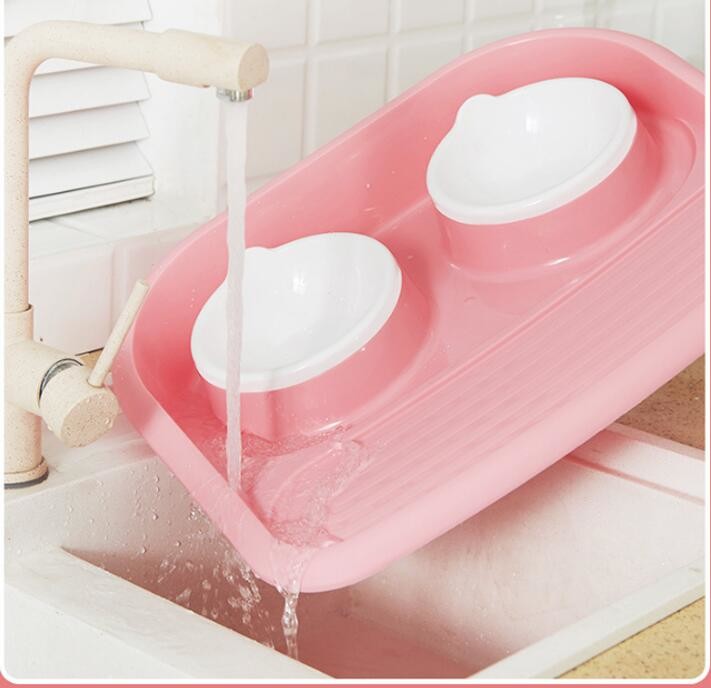 Lovely Personalized portable pet dog food water bowl ceramic plastic, Drink Dispenser Dog Cat Feeder Water Bowl, pet bow