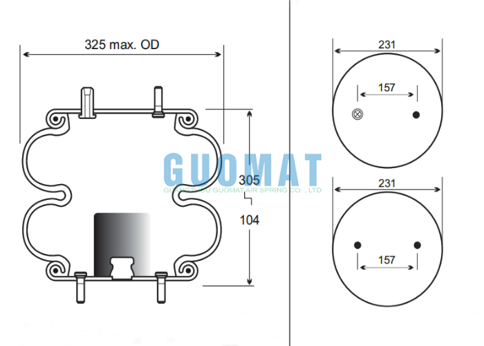 2B12-319 Gooyear Convoluted Type Air Spring FD 330-22 367 Contitech Rubber Air Ball