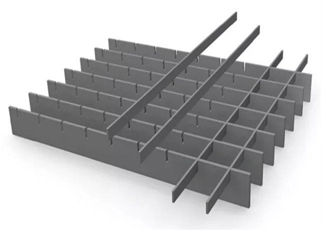 Semi Inset Platform Press Locked Steel Grating Welded Plain Bar Floor