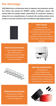 10kW 20kW 30kW On grid solar system PV power system kit with solar panel
