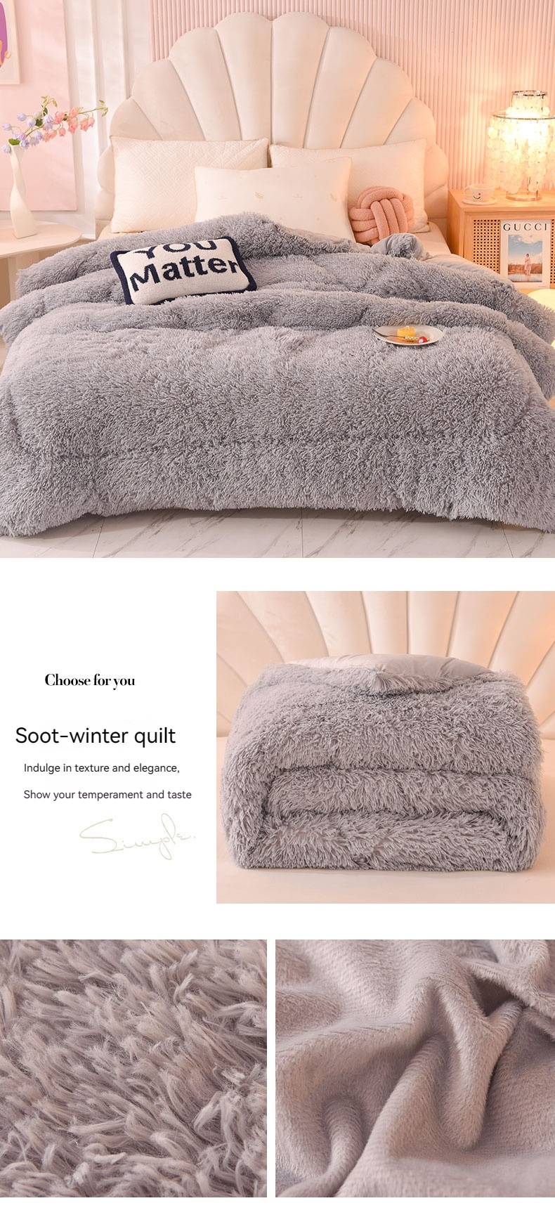 King Size Customized Color All-Season Warmth Organic Breathable Puffy Quilt
