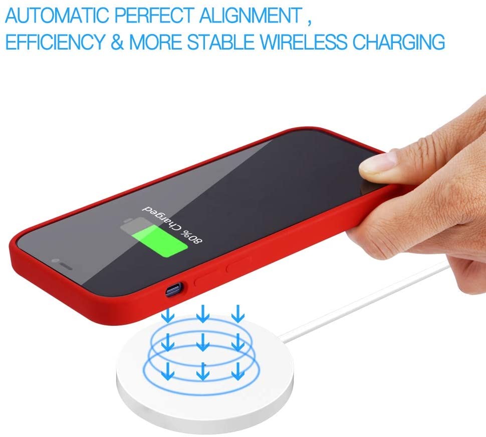 Magnetic Circle Soft Magnetic Phone Case For IPhone 12 Pro Max 12 Mini Liquid Silicone Built-In Magnetic Coil Soft Cover