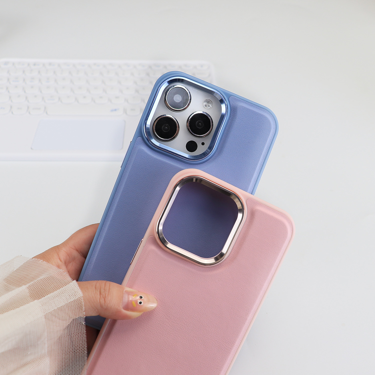 Embossed Or Printed Logo PU Leather Case For IPhone And Samsung