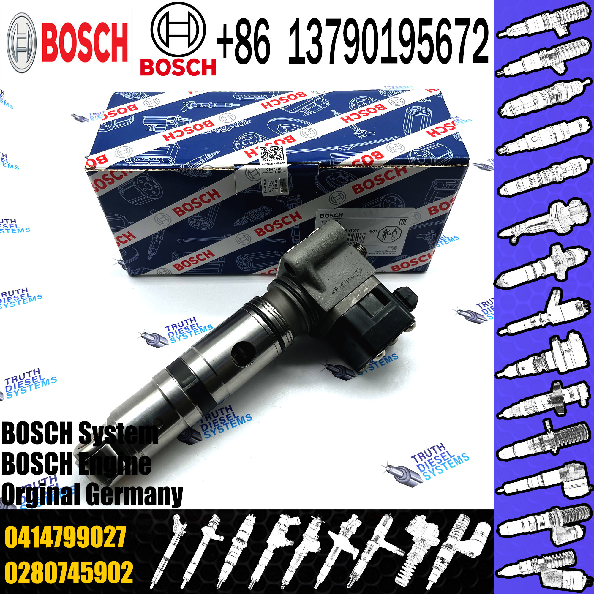 Common Rail Diesel Engine Fuel Injection Unit Pump 0986445102 0414799008 0414799027