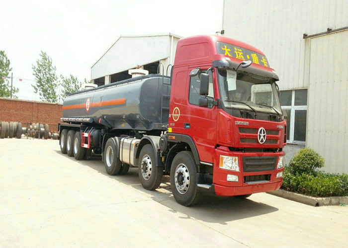 3 Axles Spring Suspension Chemical Tanker Truck For 33CBM Sodium Hypochlorite NaOCl