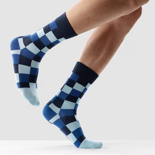 Custom Striped Plaid Casual Breathable Socks Cotton Luxury Socks For Men
