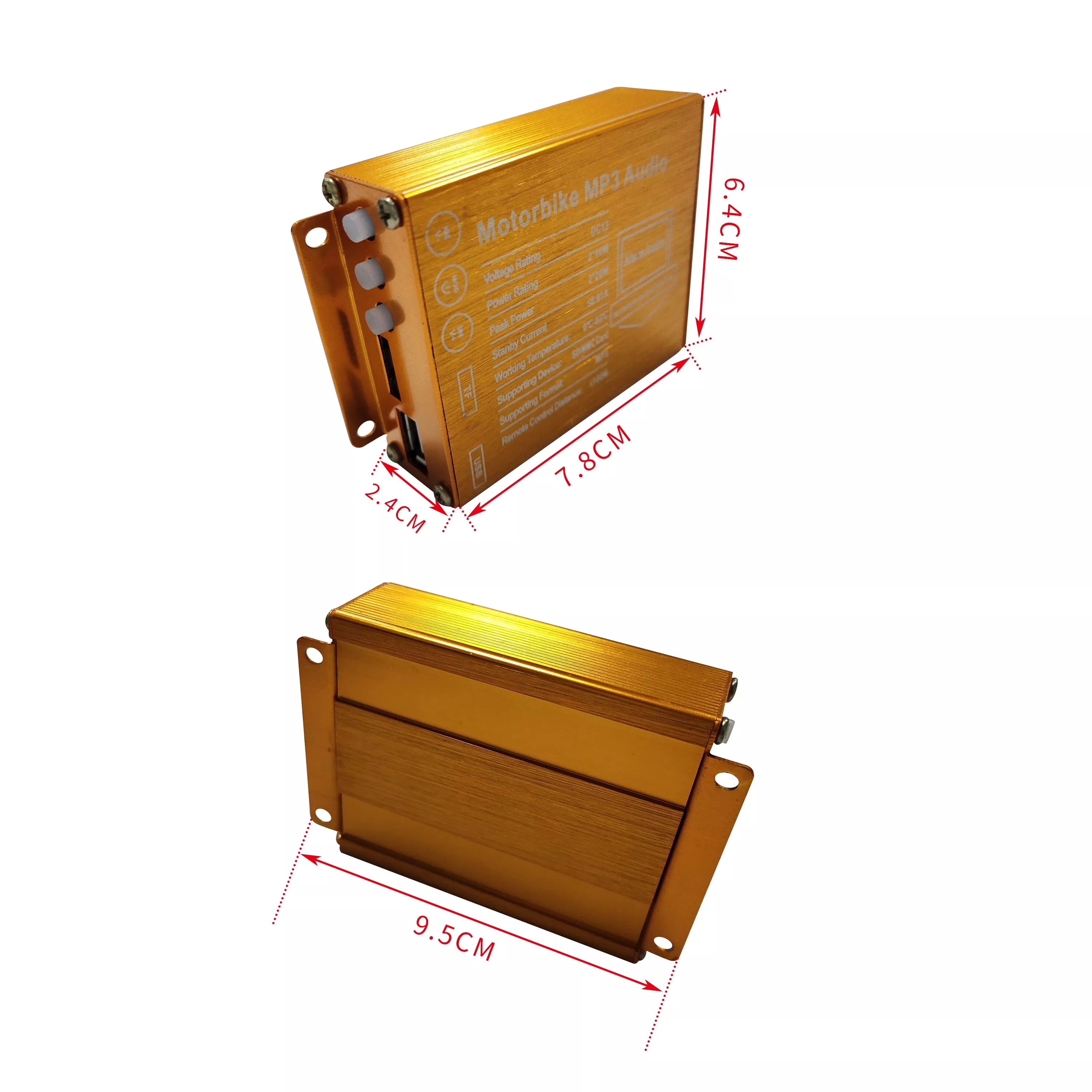 Portable 2*15W DC12V Motorcycle Audio System CE Approval