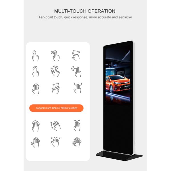 Interactive Vertical Advertising HD Touch 55 Inch Digital Signage Display