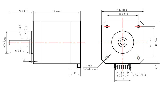 1.8A 0.52Nm NEMA 17 Stepper Motor 1.8 42×42×48mm Bipolar Or Unipolar