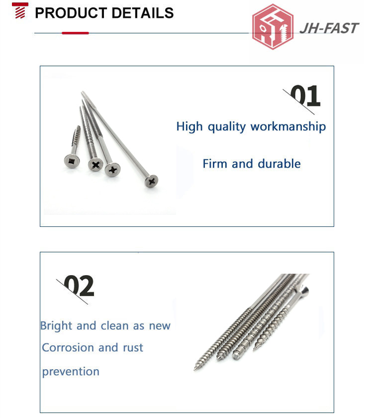 Stainless Steel Custom Extra Long Cross Countersunk Head Self-tapping Screw