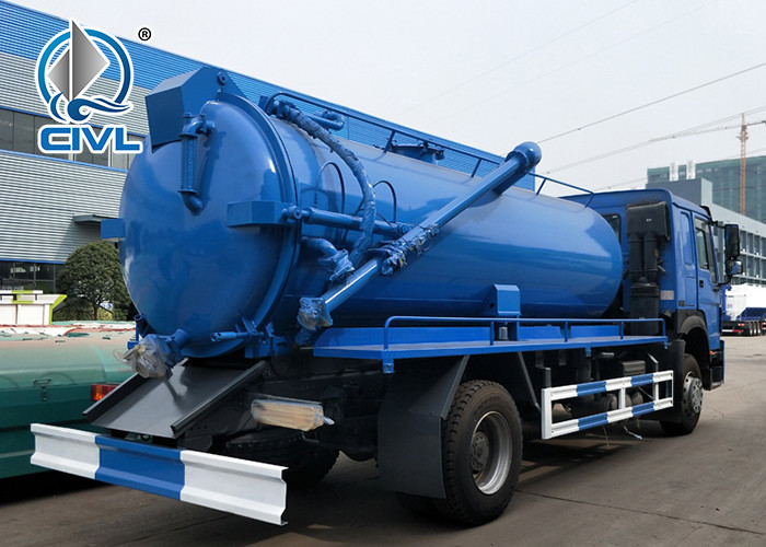 EURO II Emission 290hp Sewage Suction Truck HOWO 12000liters Sewage Suction Truck Price For Sale