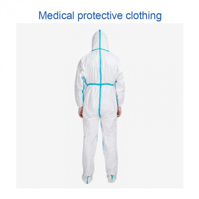 Optional Size Waterproof Disposable Overalls Nonwoven SMS Virus Protection Suit