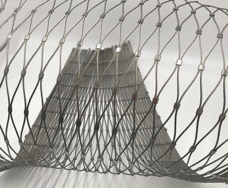 20x20mm Stainless Steel Rope Wire Mesh High Strength Decorative Hand Woven