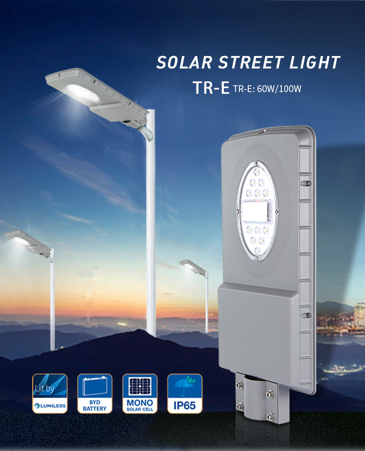 60watt Stand Alone Pole Integrated Ip66 Solar Street Lamp