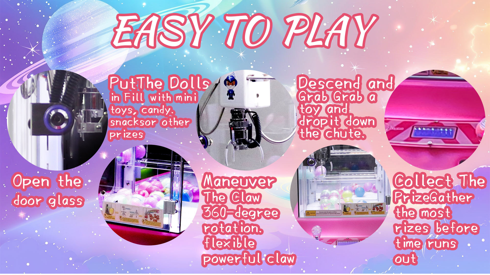 Pink New Mini Fire Truck Toy Automatic Vending Machine Coin-operated Fun Doll Machine