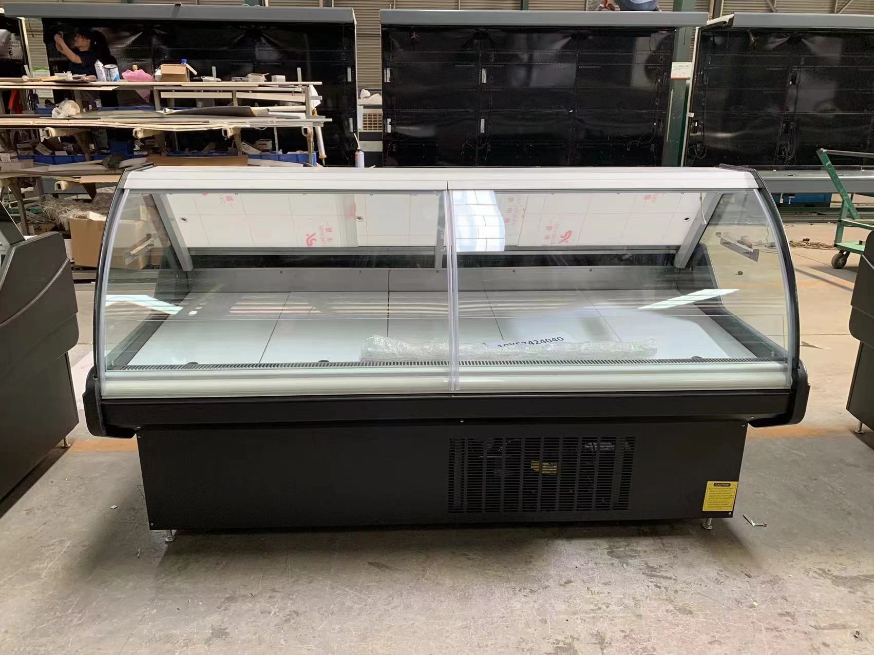 Commercial Serve Over Counter Deli Display Refrigerator Cold Food Fresh Meat Display Freezer Showcase