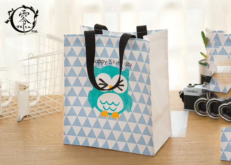 Women Sublimation Printed Canvas Tote Lovely Cartoon Pattern Beige Eco-Friendly Resuable