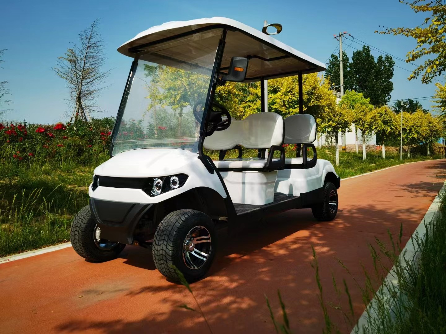 4 Seater Lead Acid Battery Powered EV Golf Cart Street Legal Off-Road Electric Golf Cart