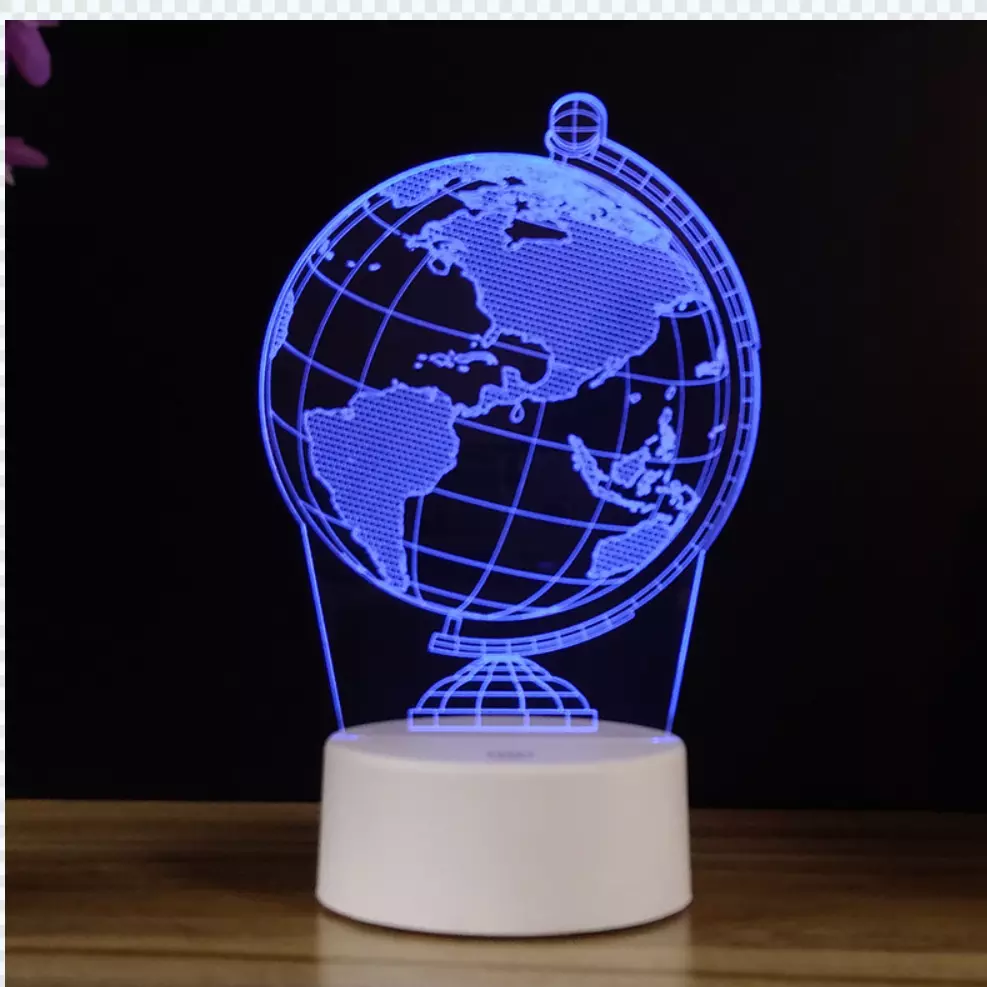 Yoga Cyan 3D Led Illusion Lamp Night Light Christmas Changeable Rohs