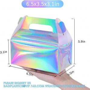 China Holographic Gift Box Cake Candy Biscuit Packaging Portable Carton For Wedding And Birthday Parties on sale