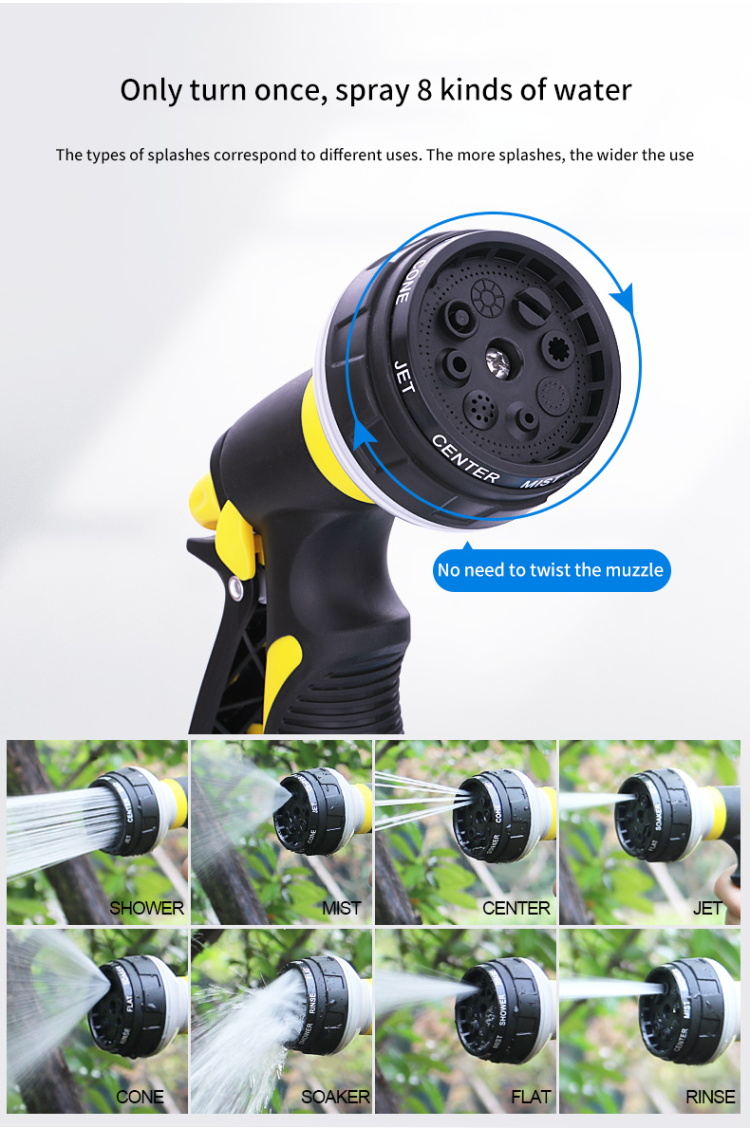 Garden Water Guns 7 Pattern Garden Irrigation High Pressure Garden Hose Nozzle