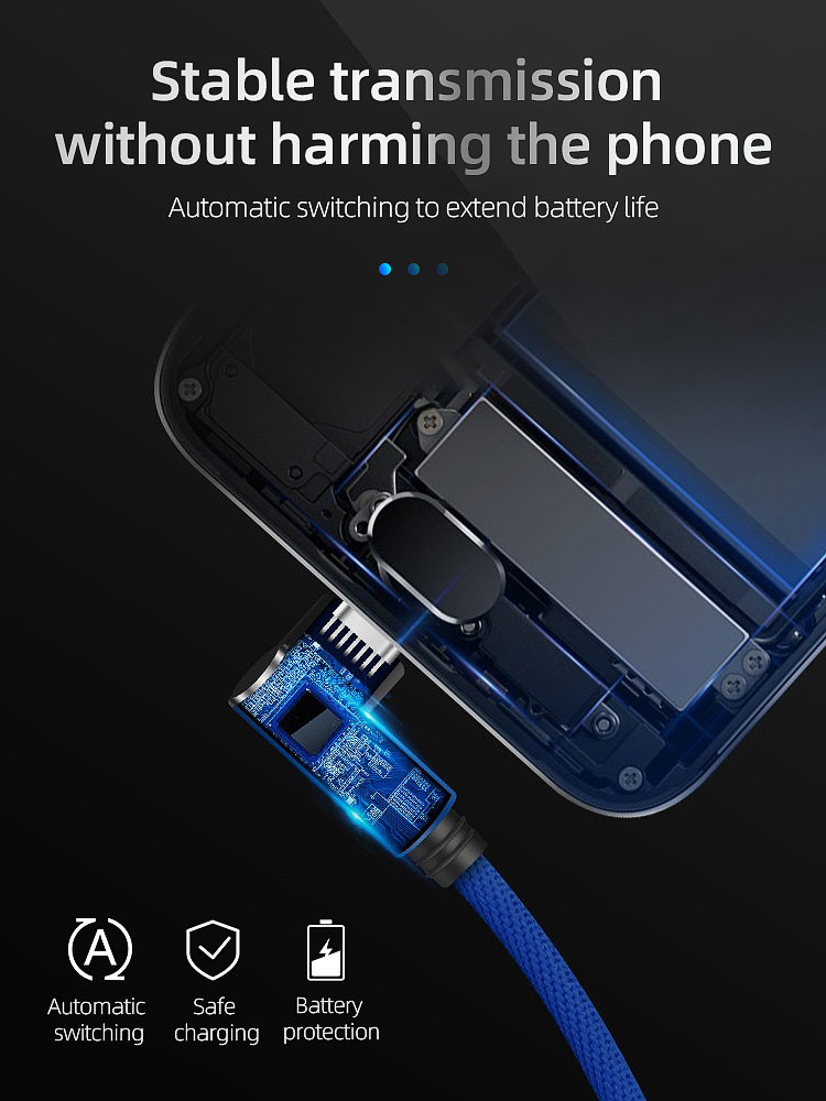 Focuses 90 Degree Micro USB Data Transfer Cable For Mobile Phone