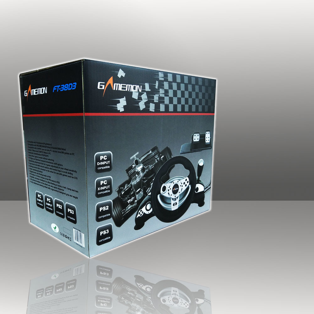 Universal Wired Video Game Steering Wheel Compatible with PS3/PS2/PC