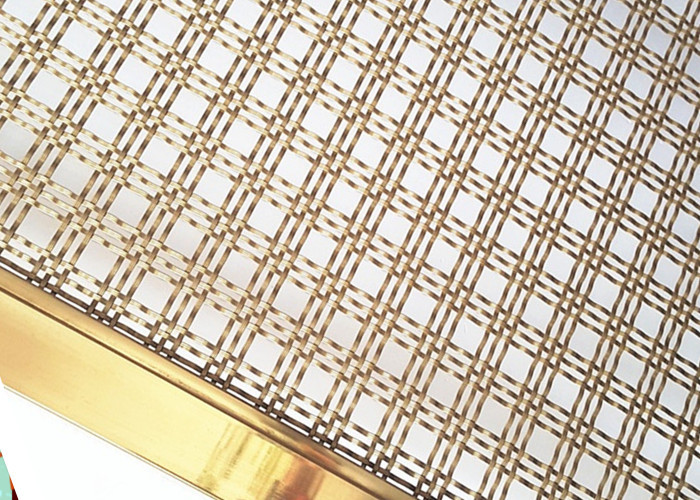 Anti - Bronze Architectural Crimped Woven Mesh For Wine Cabinets Decoration