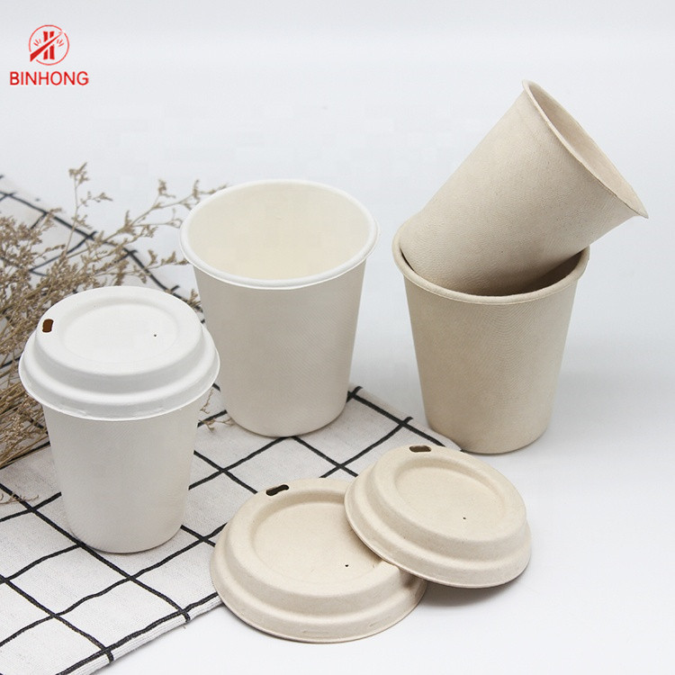 Natural Color Pulp Moulding Disposable Paper Cups Biodegradable 8oz
