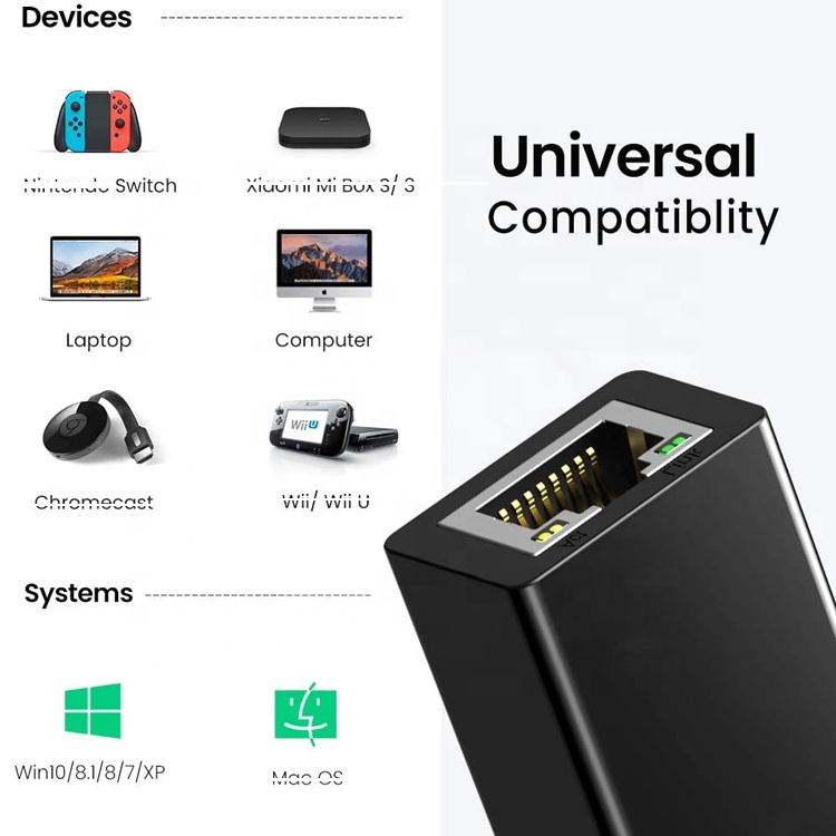 Plug and Play 1000Mbps USB 3.0 to Gigabit RJ45 Ethernet Network Lan Adapter for Laptop Computer
