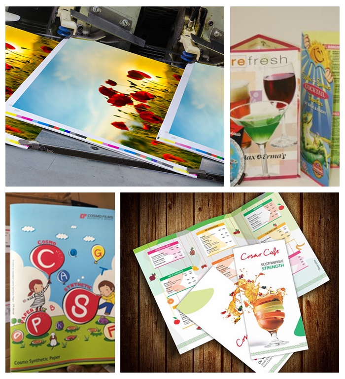 100um 120um PP Synthetic Paper For Menu High Tear Resistant 70 x 100cm
