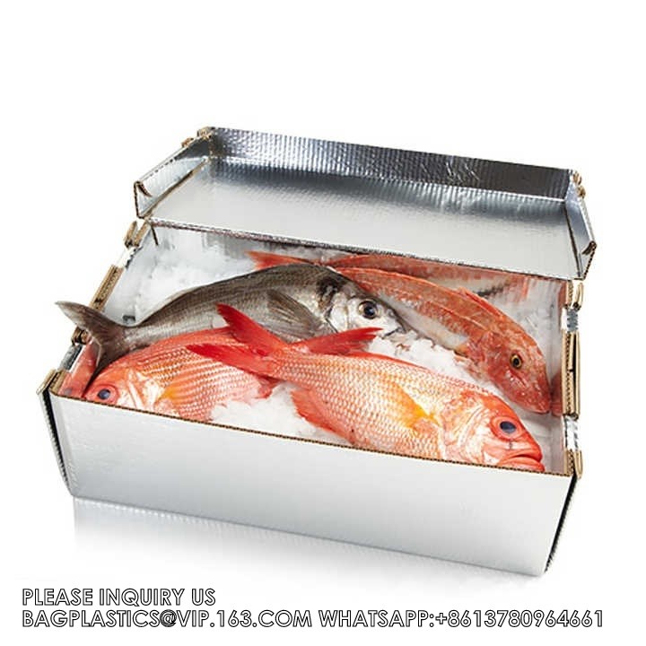 Food Grade Pizza Box Custom Folding Kraft Carton Frozen Food Packaging Box For Pizza Aluminum Foil Insulated Box