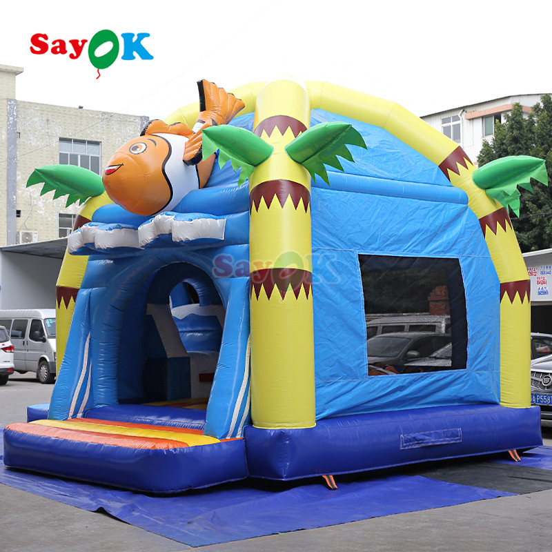 Bright Cartoon Inflatable Castle Bounce House for Indoor & Outdoor Kids Party and Daycare Use
