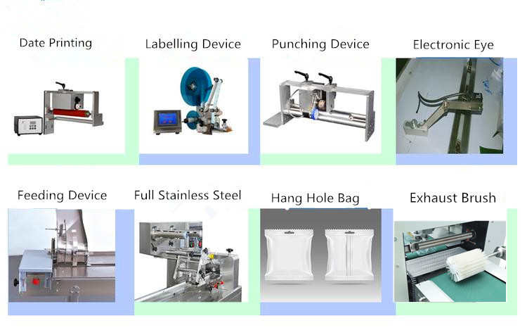 Rotary Automatic Horizontal Flow Packing Machine Cookies 250mm Pulling Film Downwards