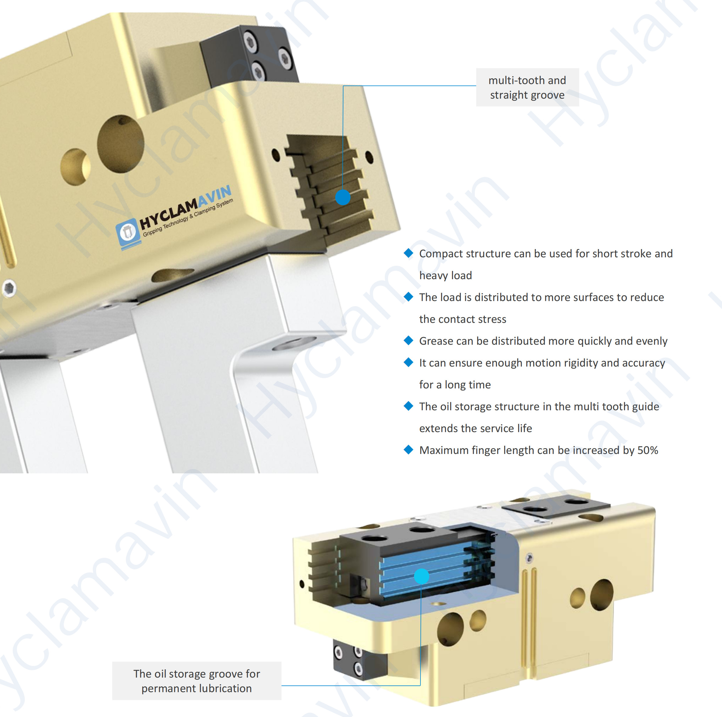 High Precision Multi-Tooth Pneumatic Gripper For Short Stroke And Heavy Load Applications