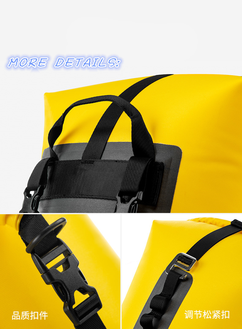 30L TPU Waterproof Backpack Dry Bag Hasp Closure For Camping Tent