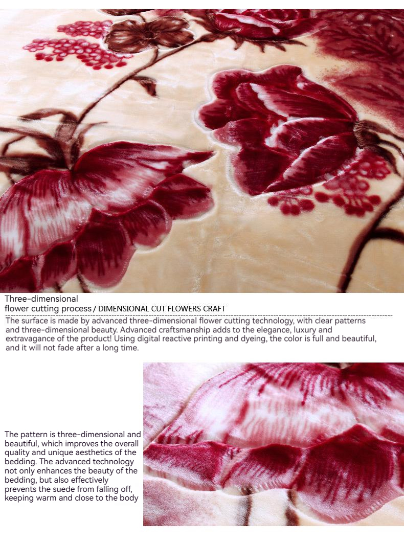 All-Season Warming Double Thick Chunky Soft Fleece Plush Bed Blanket with Solid Color
