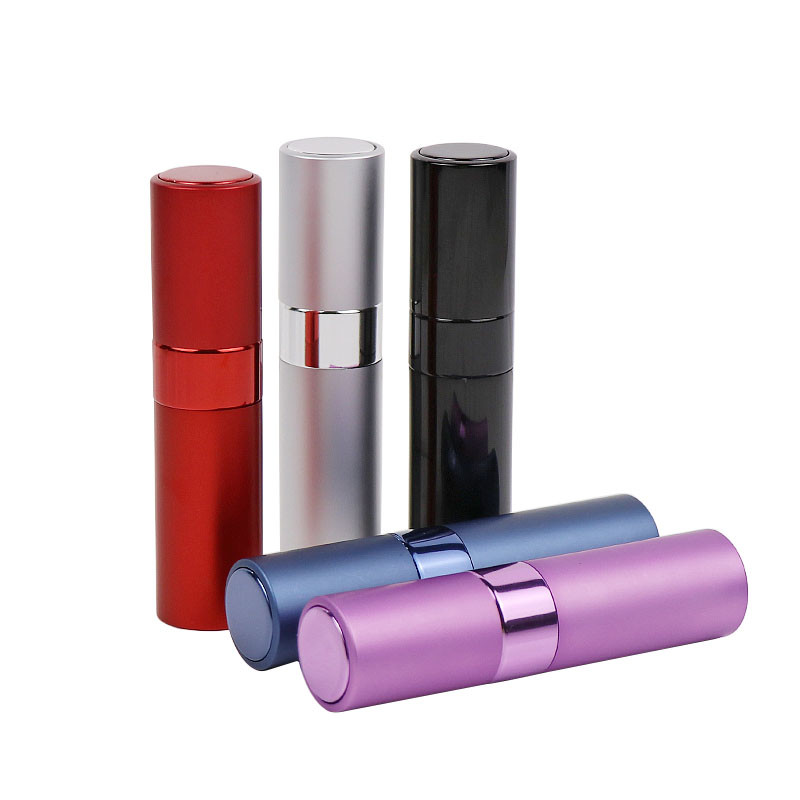 0.2OZ 6ml Flat Shoulder Perfume Atomizers Round Aluminum Perfume Spray Bottle