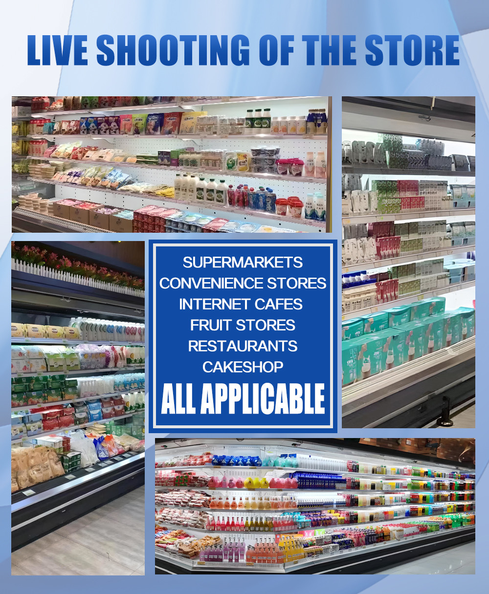 Drink Display Multideck Open Chiller With Night Curtain Showcase Refrigerator