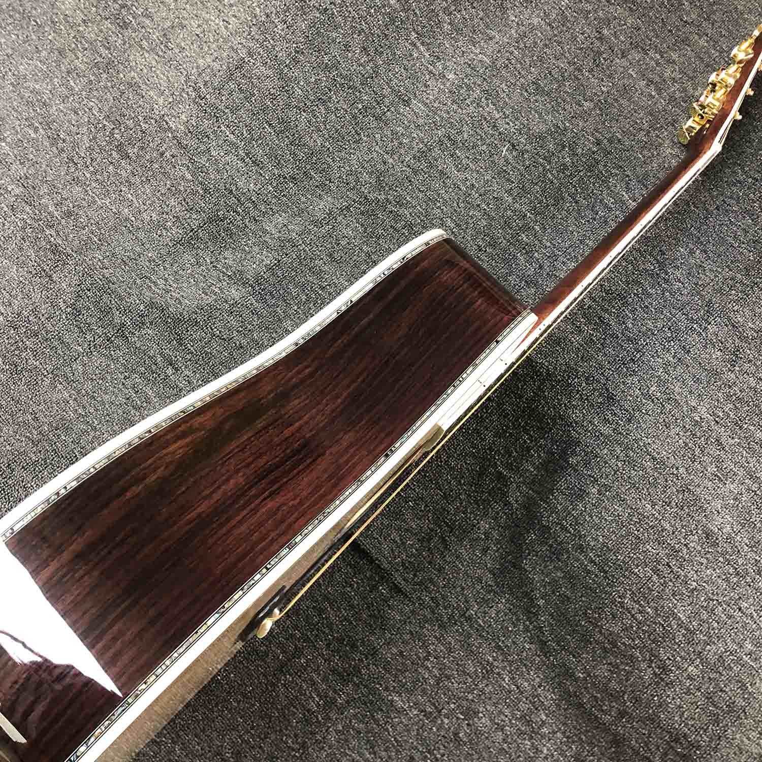 Custom AAAAA Handmade D100AA All Solid Wood Vintage D Dreadnought D100A Acoustic Guitar Deluxe Full Abalone Binding