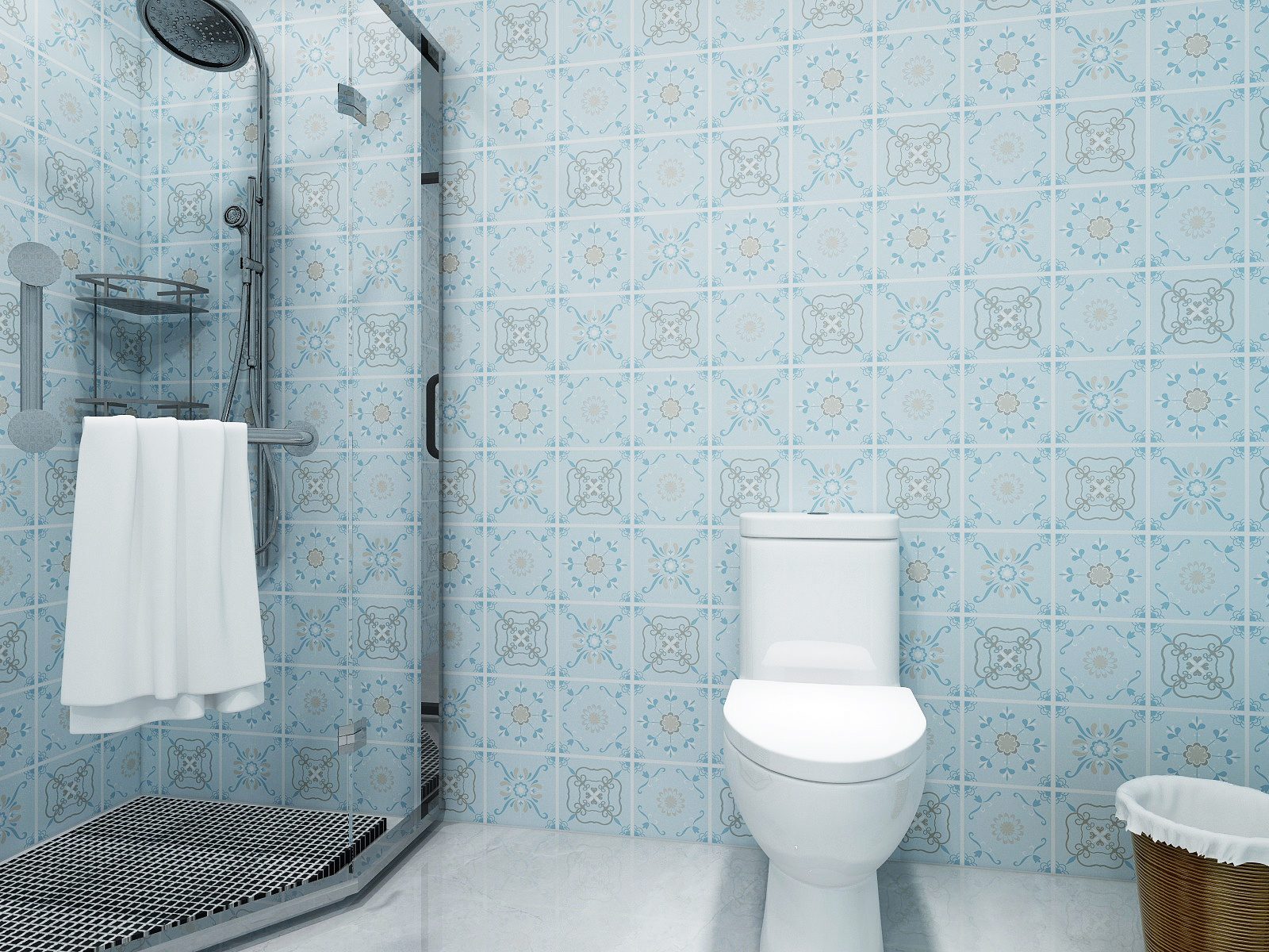 Bathroom Wall Mosaic Tiles PVC Fireproof Self-Adhesive wallpaper