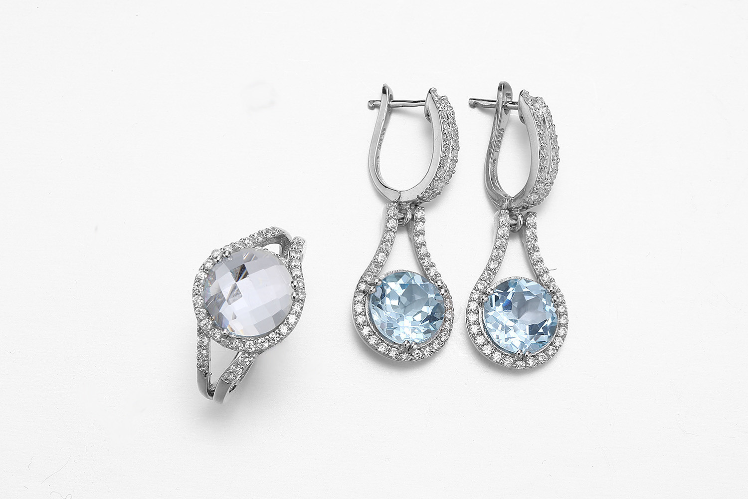 Blue Gemstone Sterling Silver Rings For Women Lightweight 2.5g Blue Stone Jewelry