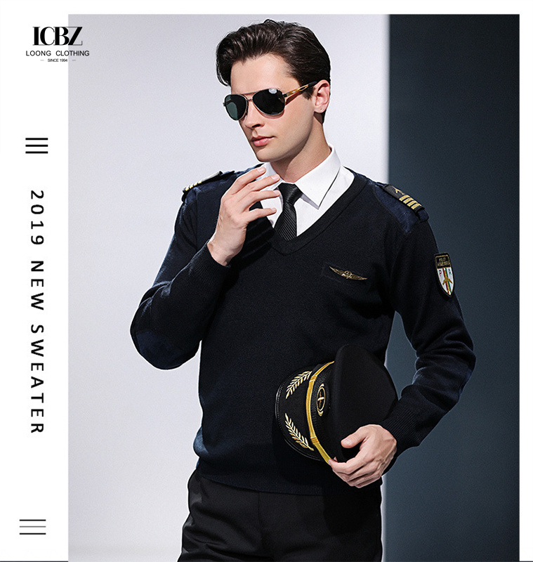 Uniform Type STEWARDESS Custom White Black Vest Airline Pilot Shirts for Men's Uniforms