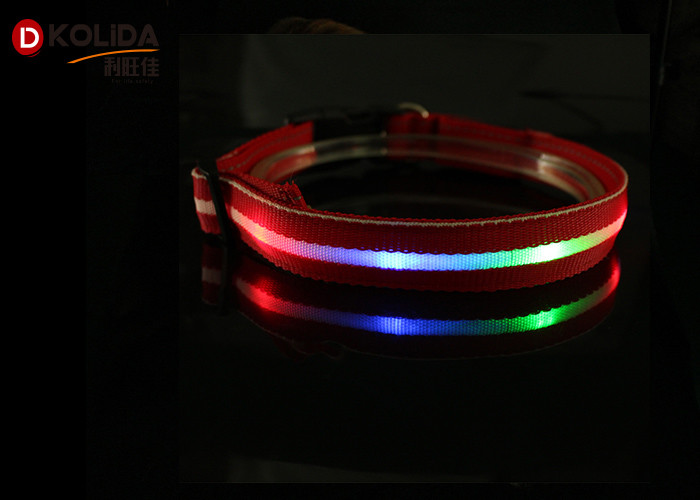 USB Waterproof Rechargeable LED Pet Collar Leashs , Width 2.5cm