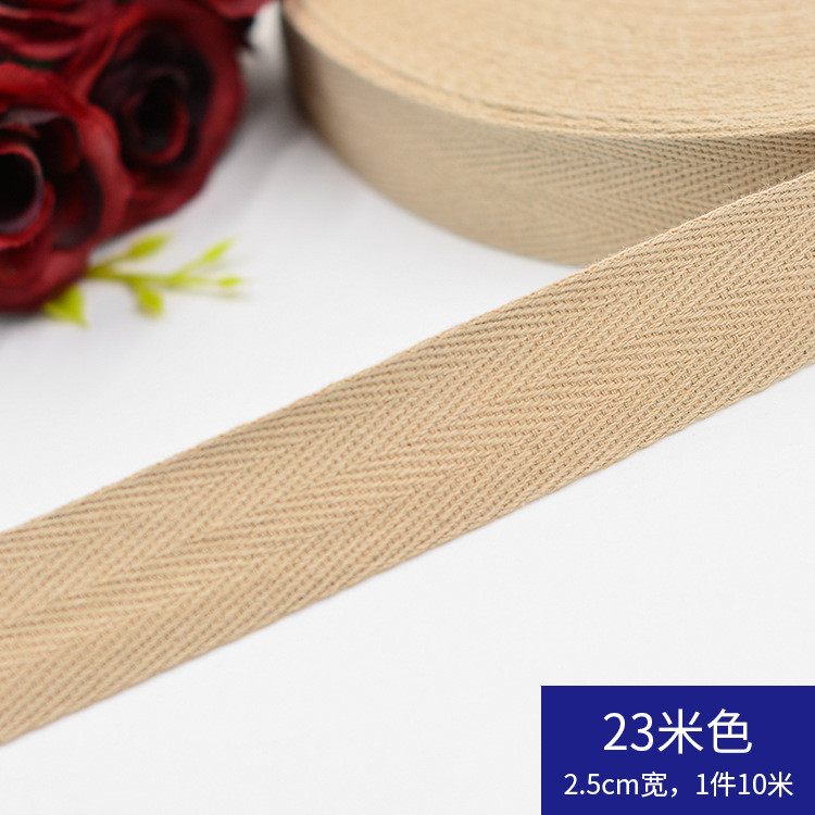 Herribone Design Cotton Ribbon Purple Orange Cotton Twill Tape