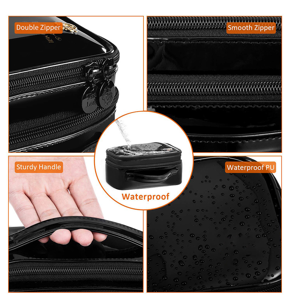 Multifunctional PU Makeup Travel Organizer With Brush Compartment