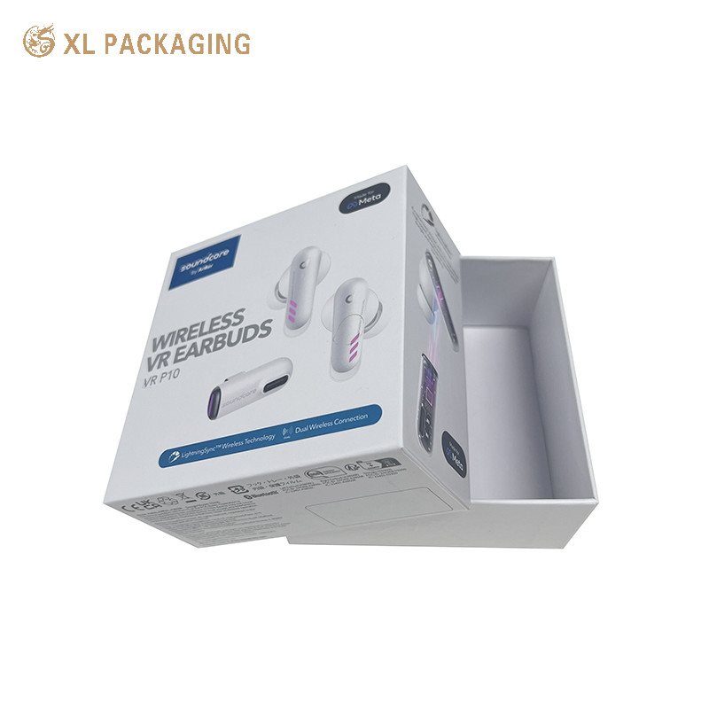 Custom Design White Cardboard Headphone Paper Gift Boxes Bluetooth Earphone Packing Box For Earphones