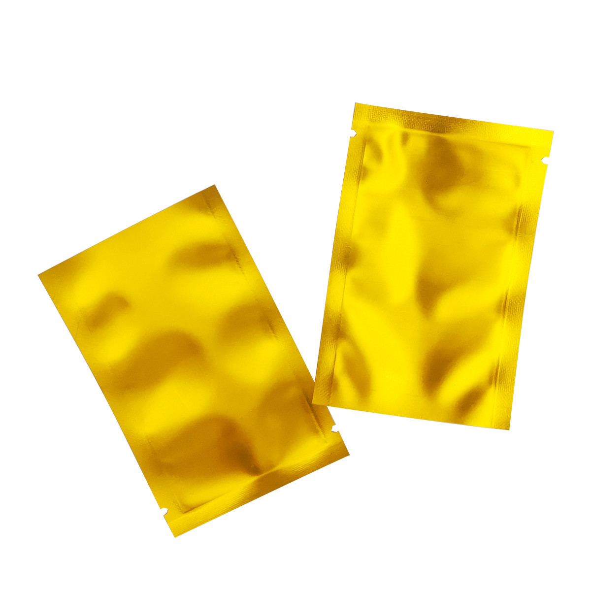8cm x 12cm Premium Shinny Metallic Gold Mylar Foil Open Top Pouch for Powder Spice Snack Food Storage Bags