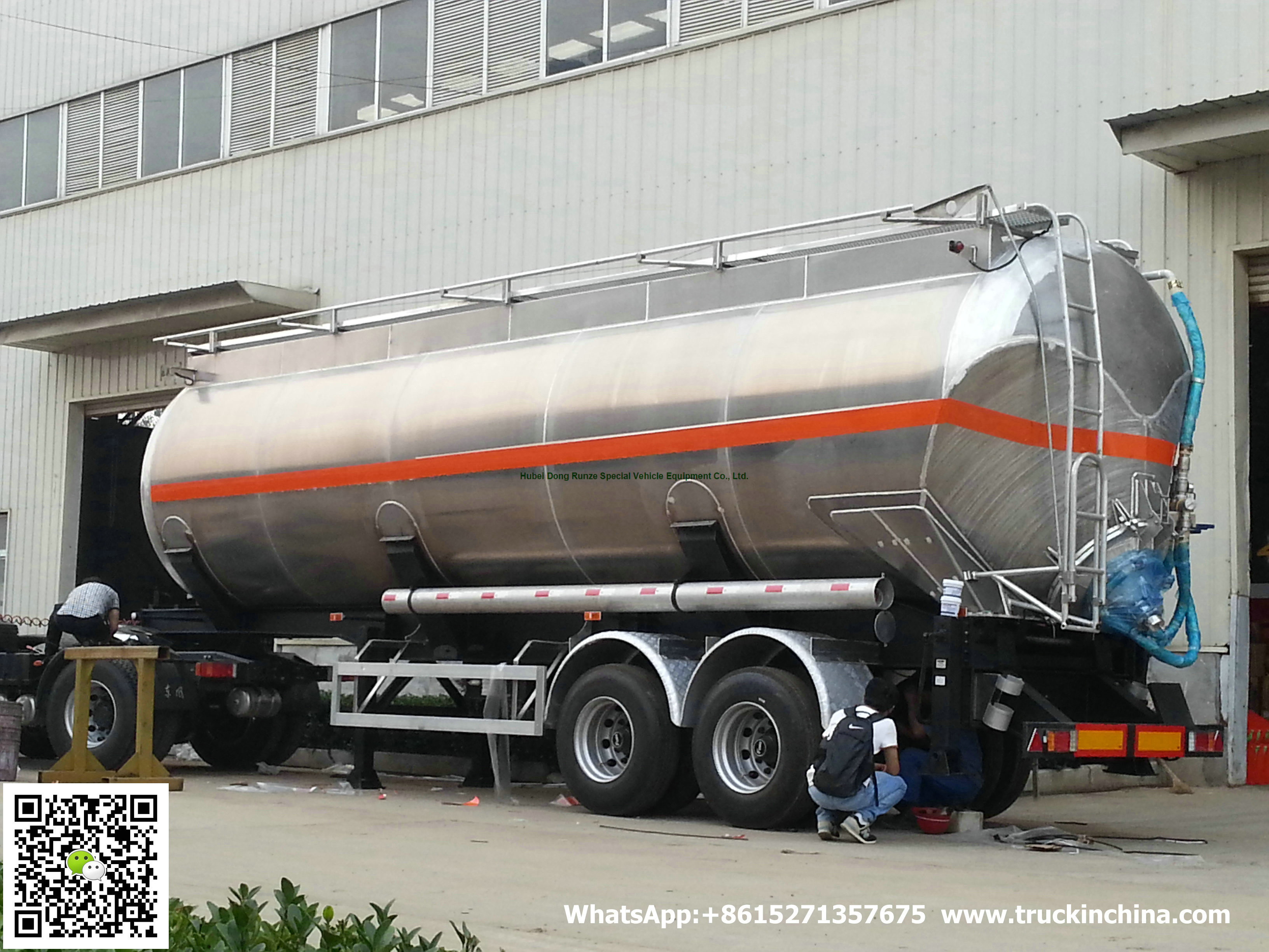Aluminum Alloy Wheat Flour Bulk Tanker with Tipping Hydraulic Cylinder (6000USG-10000USG ）whApp:+8615271357675